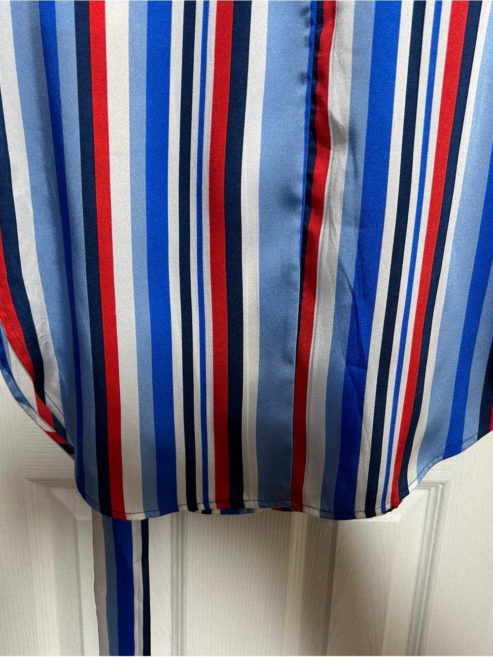 Lauren Ralph Lauren Striped Midi Skirt Size 8 Tie Waist Nautical Preppy Chic - Picture 15 of 15